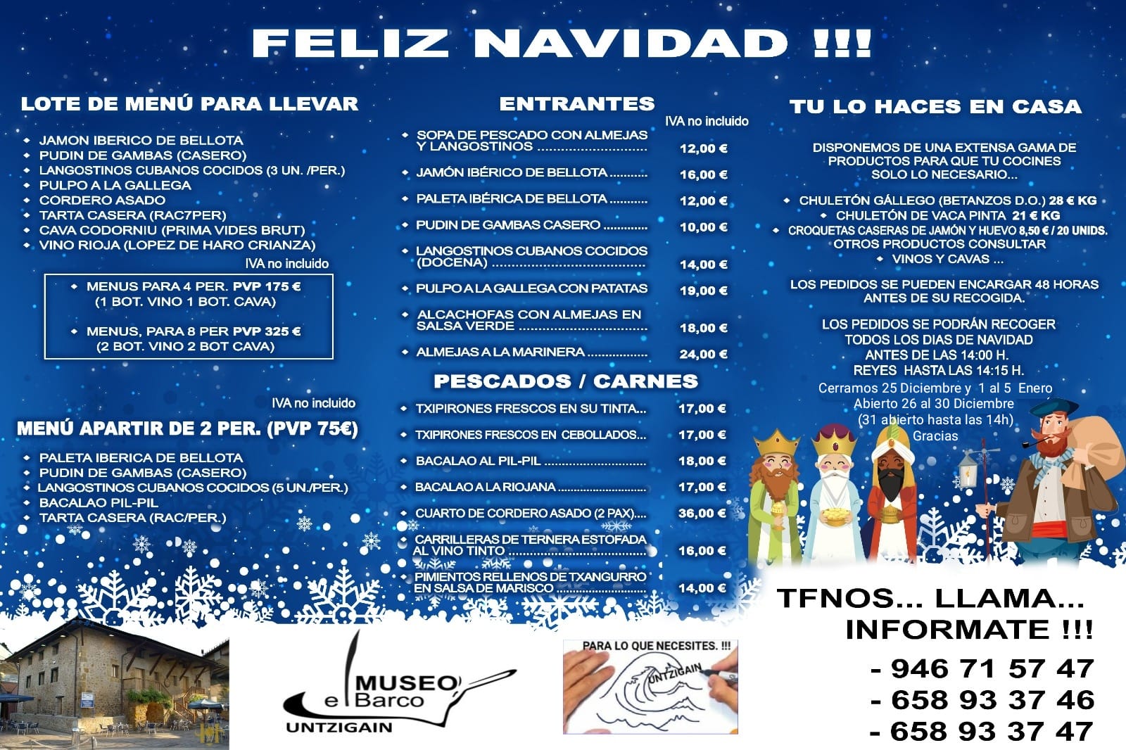 Menú de reyes 2023: Menús para Bodas y Empresas de Restaurante Untzigain Menú de reyes 2023: Menús para Bodas y Empresas de Restaurante Untzigain