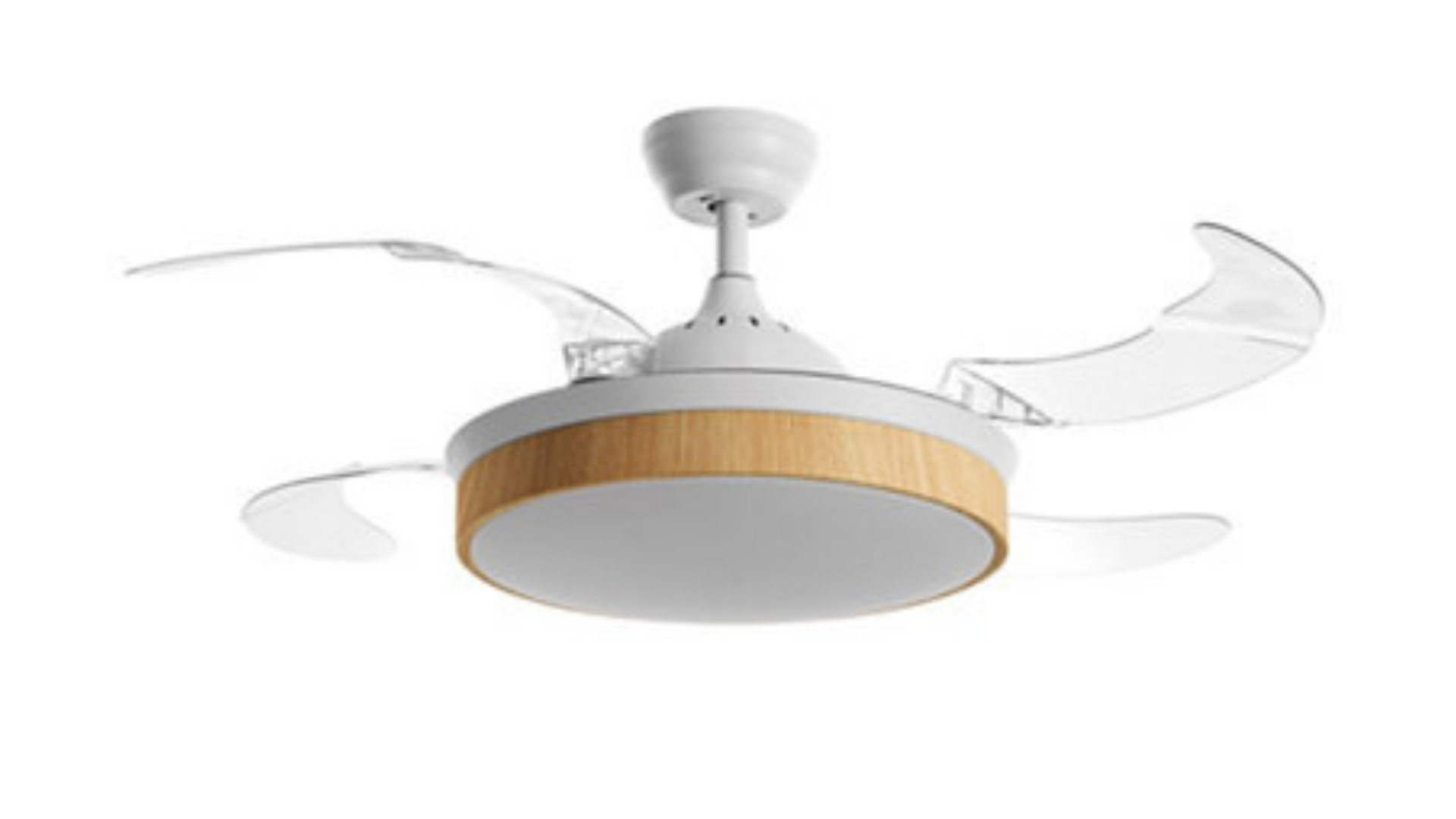 Ventilador de techo con palas retráctiles blanco madera.: catálogos de Iluminación Raquel Ventilador de techo con palas retráctiles blanco madera.: catálogos de Iluminación Raquel
