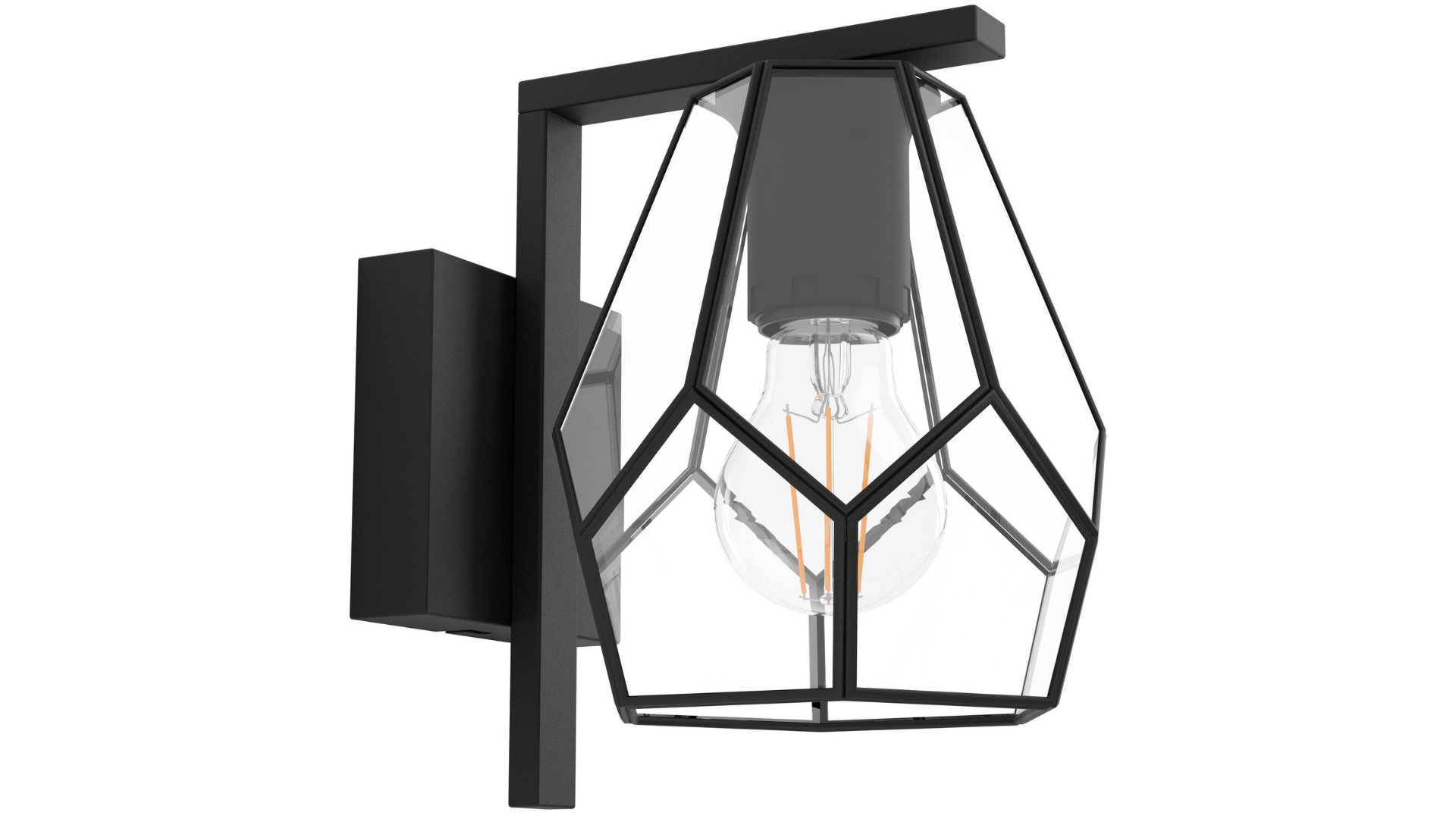 Aplique forja negro con cristal trasparente.: catálogos de Iluminación Raquel Aplique forja negro con cristal trasparente.: catálogos de Iluminación Raquel