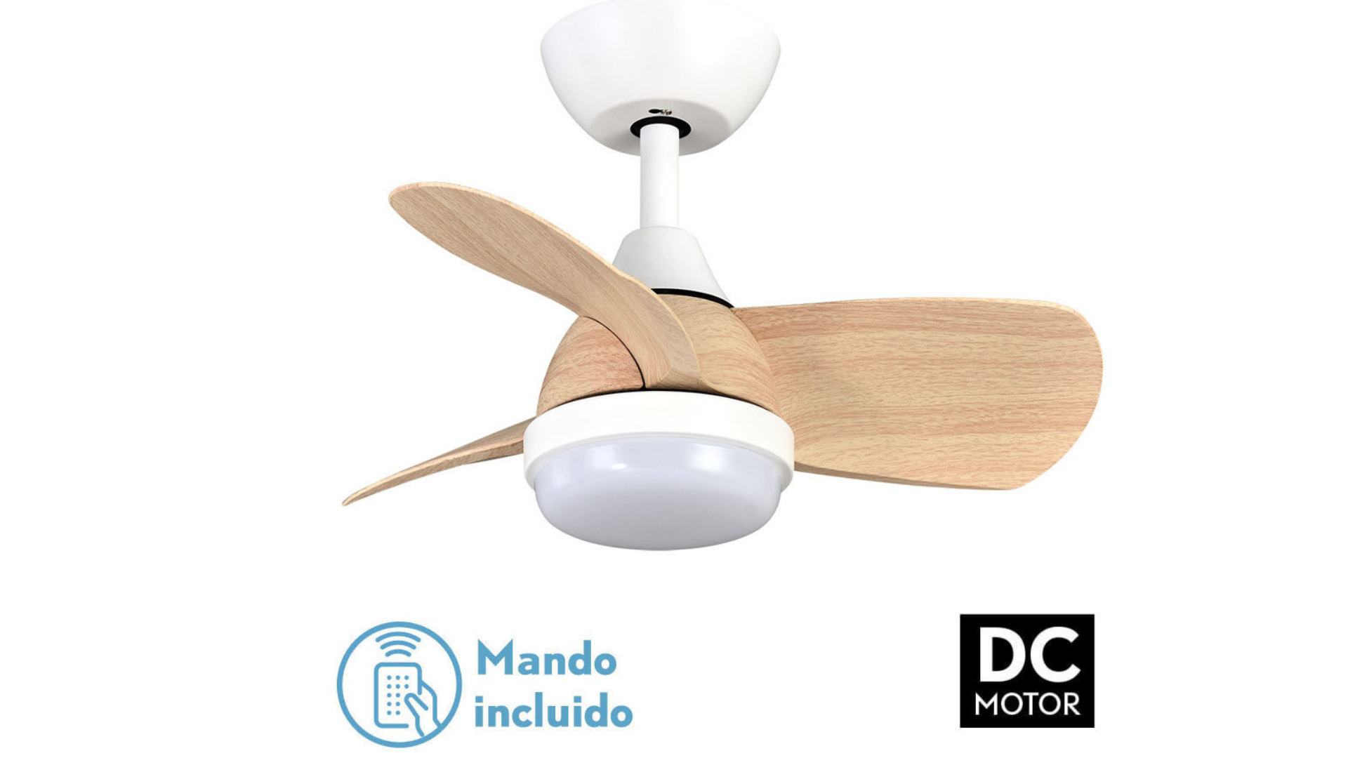 Ventilador motor DC blanco madera 60cm y diferentes decoraciones.: catálogos de Iluminación Raquel Ventilador motor DC blanco madera 60cm y diferentes decoraciones.: catálogos de Iluminación Raquel