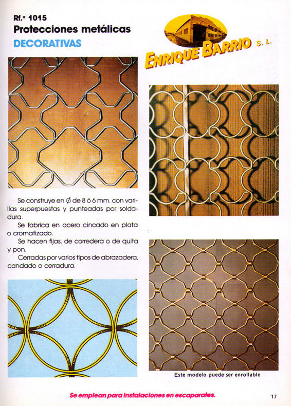 Protecciones metálicas decorativas: Productos y servicios de Construcciones Metálicas Enrique Barrio, S. L. Protecciones metálicas decorativas: Productos y servicios de Construcciones Metálicas Enrique Barrio, S. L.