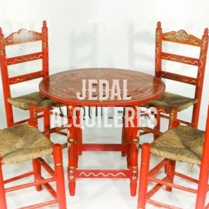 Conjunto de mesas y sillas sevillanas: Catálogo de Jedal Alquileres Conjunto de mesas y sillas sevillanas: Catálogo de Jedal Alquileres