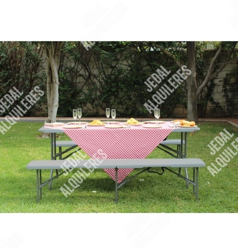 Pack mesa rectangular con 2 bancos plegables: Catálogo de Jedal Alquileres Pack mesa rectangular con 2 bancos plegables: Catálogo de Jedal Alquileres