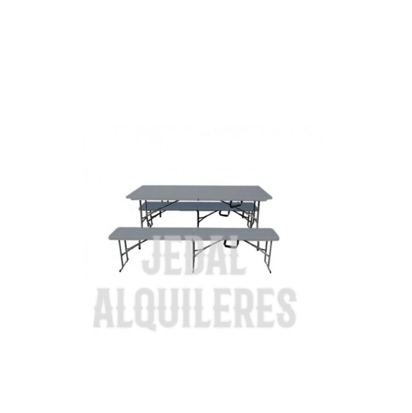 Pack mesa rectangular con 2 bancos plegables: Catálogo de Jedal Alquileres Pack mesa rectangular con 2 bancos plegables: Catálogo de Jedal Alquileres