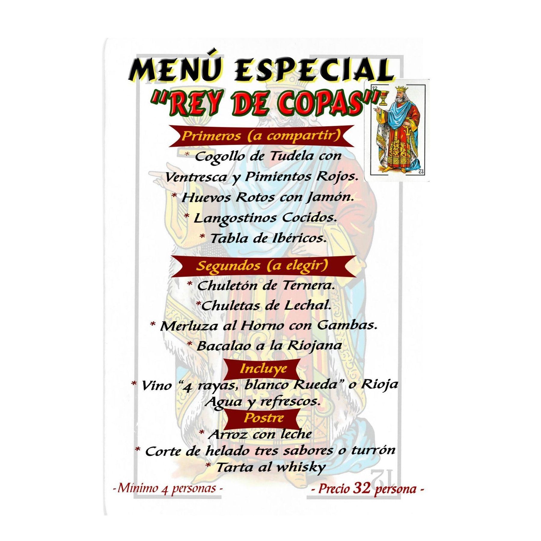Menú Rey de Copas: Especialidades de Restaurante Bodegón Ciri Menú Rey de Copas: Especialidades de Restaurante Bodegón Ciri