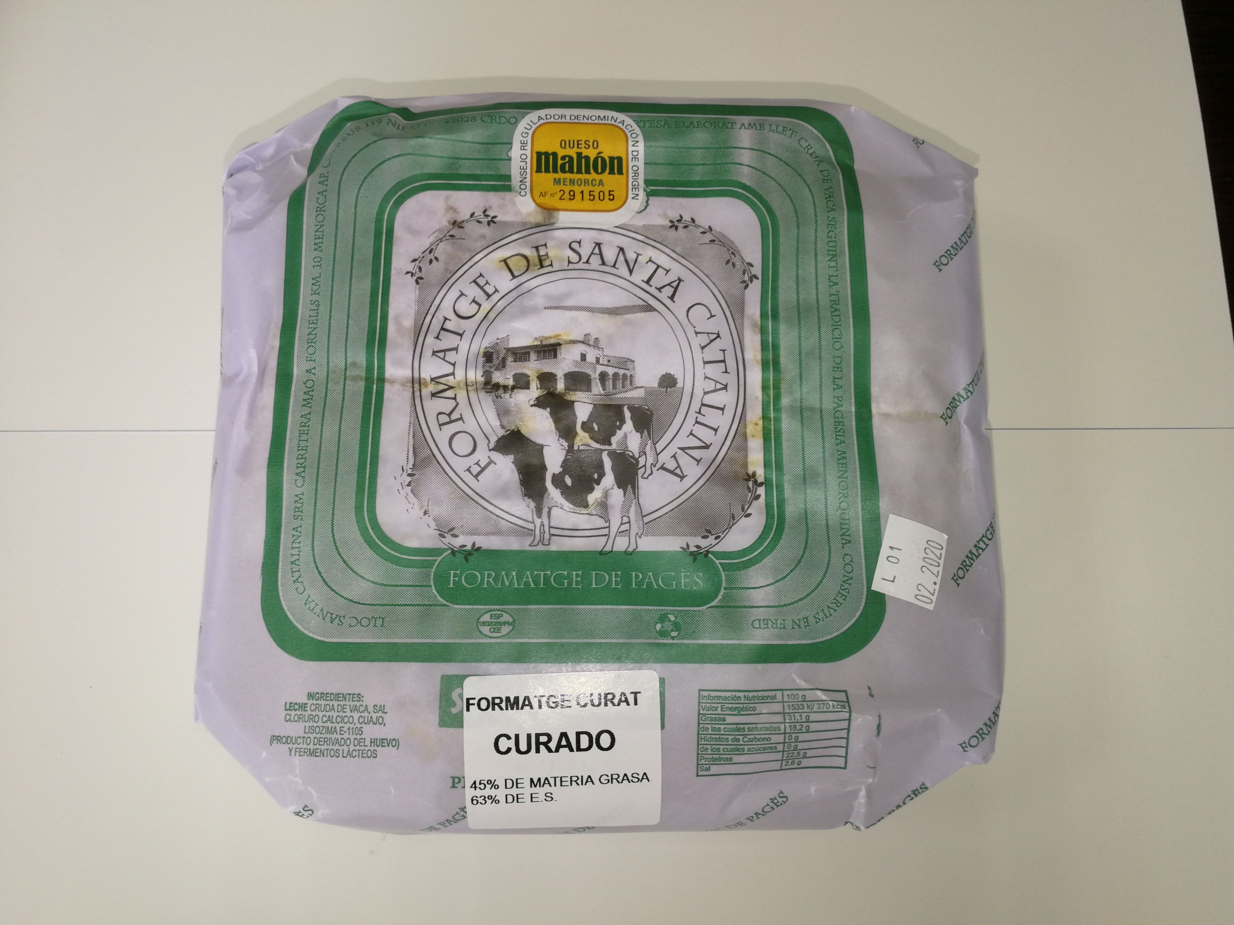 Pieza queso Santa Catalina Curat 2,250-2,600 Kg: de Ramaders Agrupats Pieza queso Santa Catalina Curat 2,250-2,600 Kg: de Ramaders Agrupats