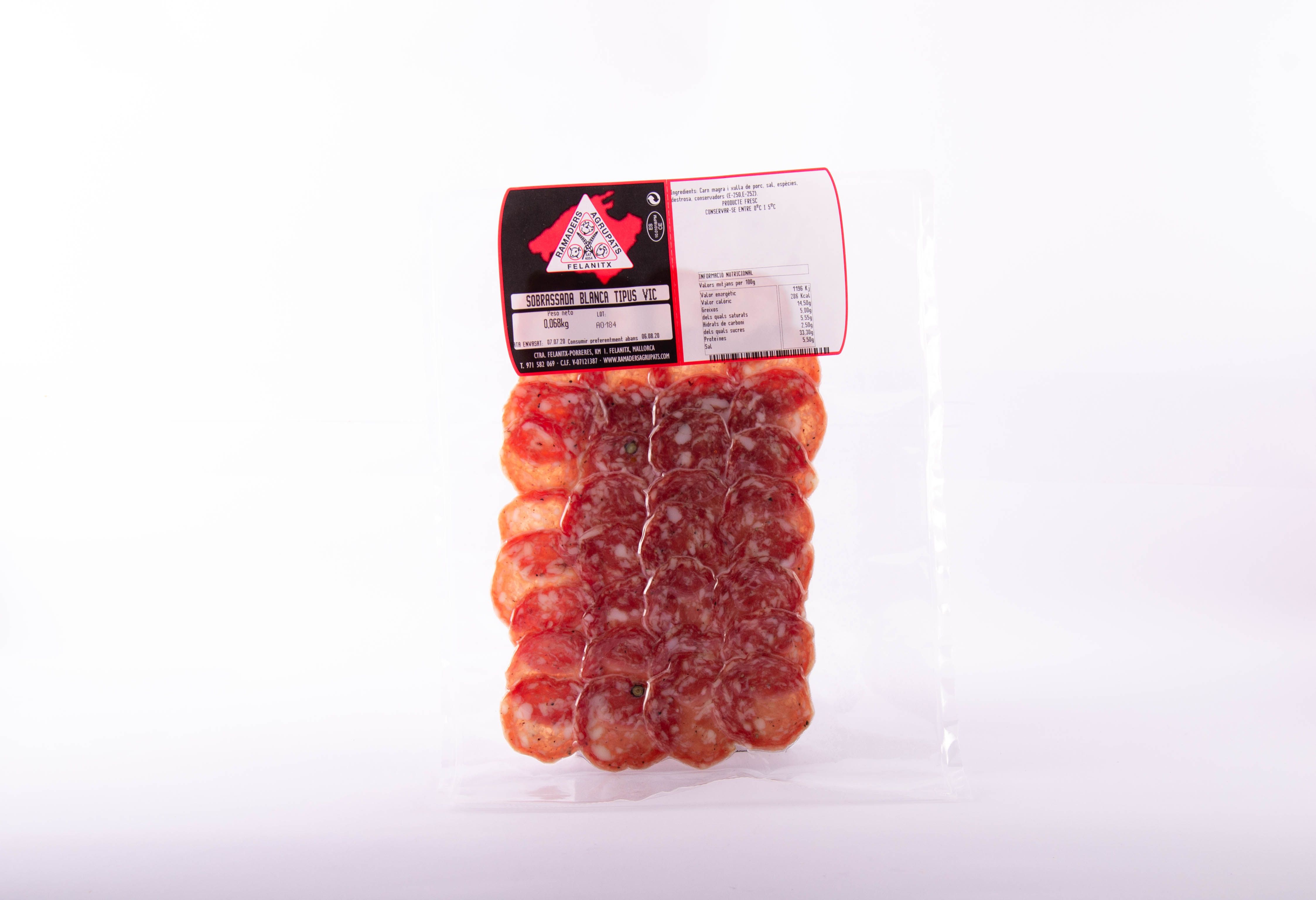PAQUETE SOBRASADA BLANCA TIPO VIC: de Ramaders Agrupats PAQUETE SOBRASADA BLANCA TIPO VIC: de Ramaders Agrupats