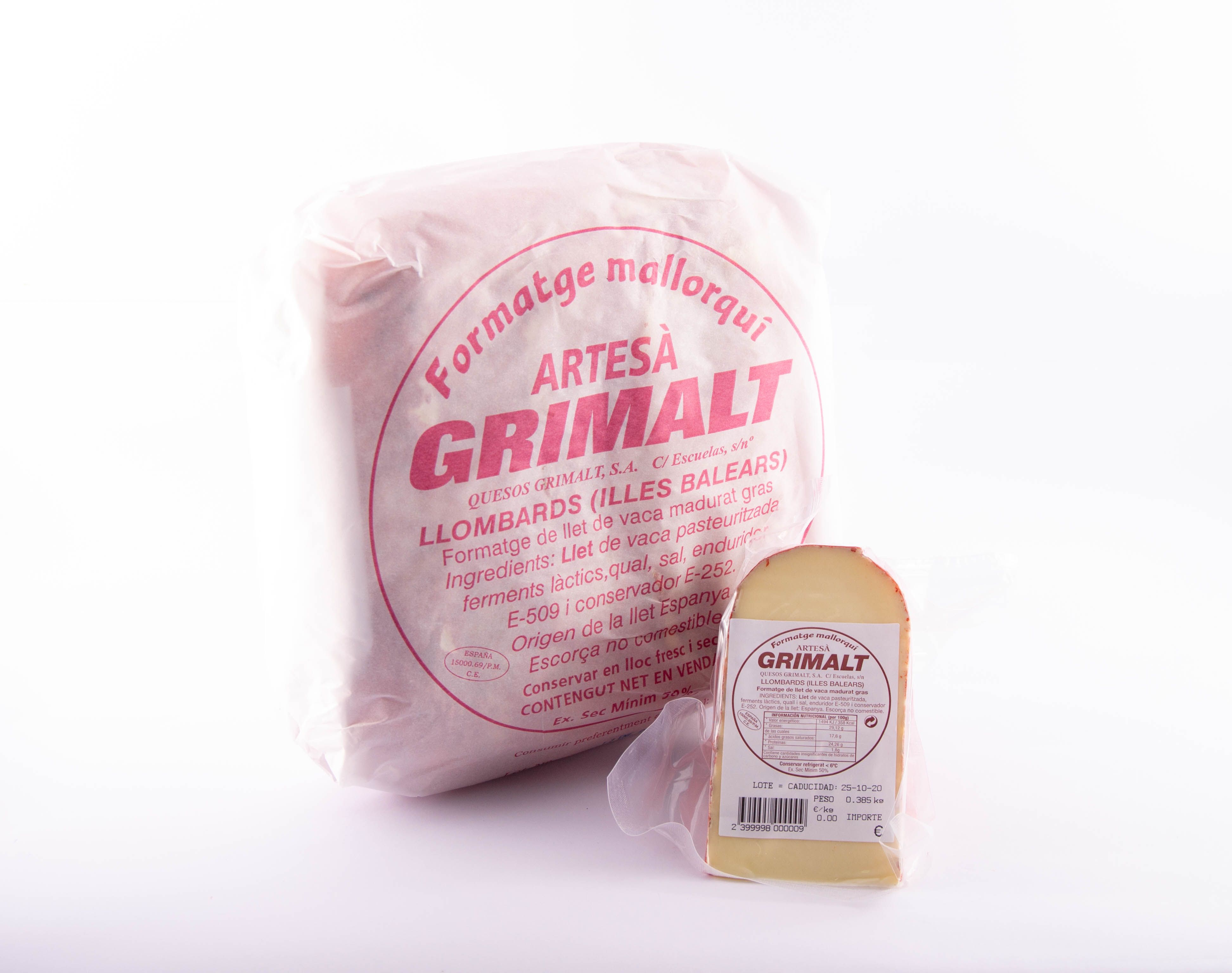 Paquete queso Grimalt artesano 0,350-0,400 Kg: de Ramaders Agrupats Paquete queso Grimalt artesano 0,350-0,400 Kg: de Ramaders Agrupats
