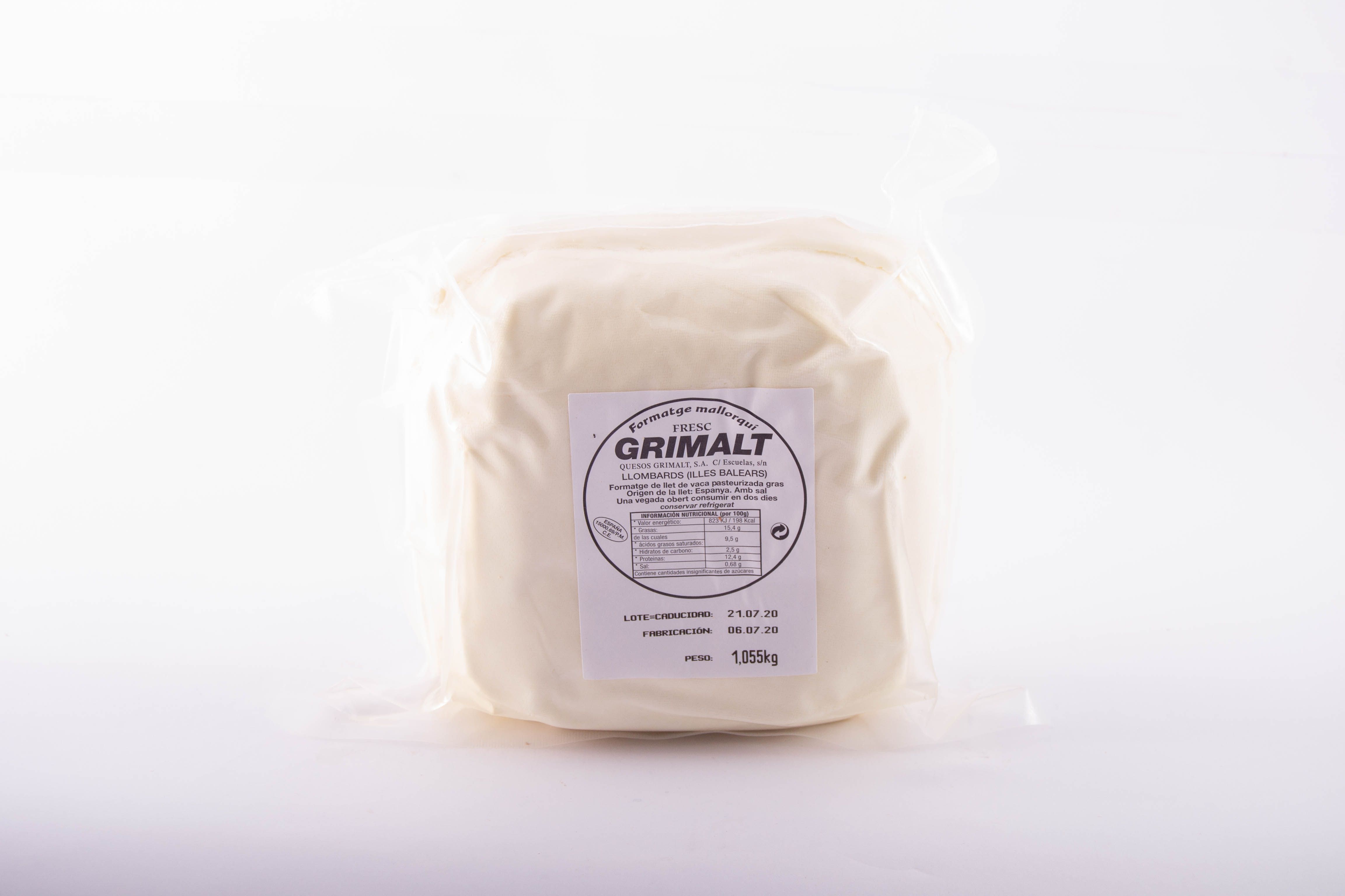 Queso Grimalt tierno sin sal 0,250 Kg: de Ramaders Agrupats Queso Grimalt tierno sin sal 0,250 Kg: de Ramaders Agrupats