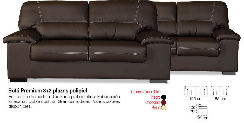 Conjunto Sofás Premium 3+2 plazas Piel Sintética ---459€: Productos y Ofertas de Don Electrodomésticos Tienda online Conjunto Sofás Premium 3+2 plazas Piel Sintética ---459€: Productos y Ofertas de Don Electrodomésticos Tienda online