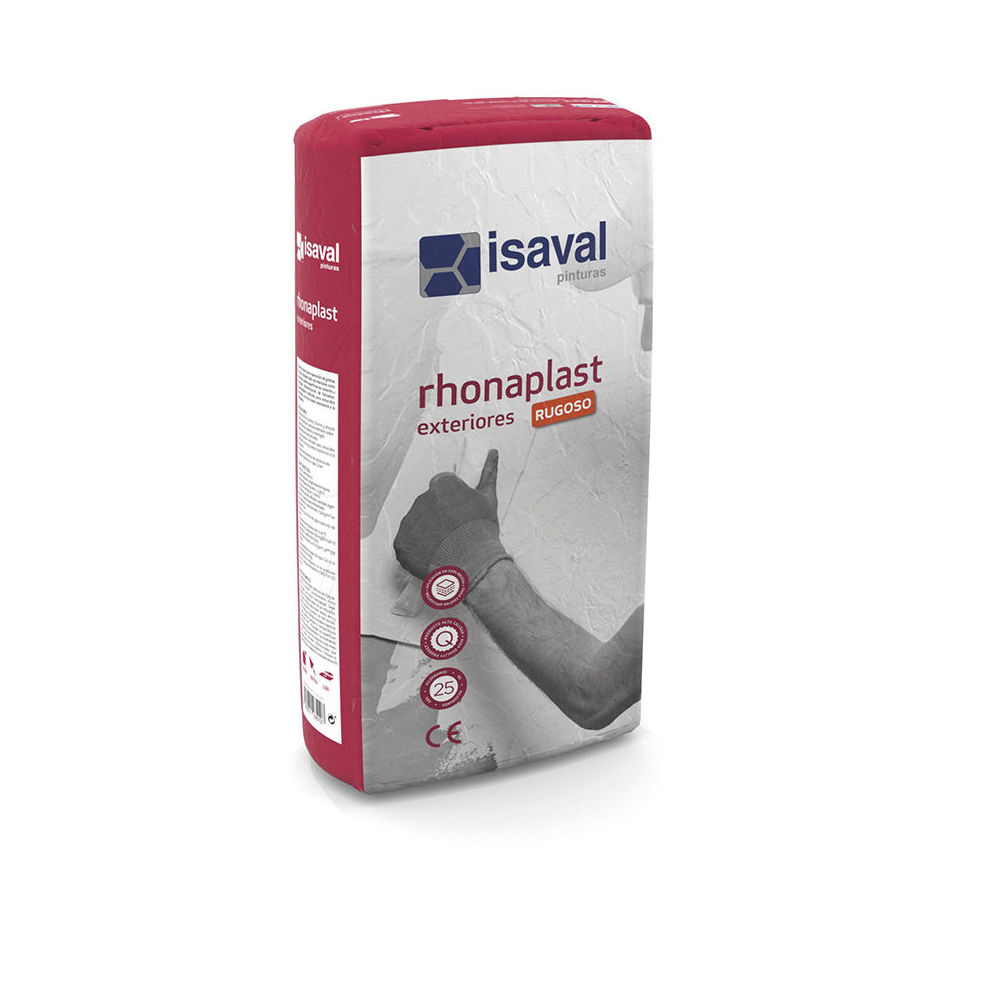 Rhonaplast Exteriores rugoso en almacén de pinturas en pueblo nuevo. Rhonaplast Exteriores rugoso en almacén de pinturas en pueblo nuevo.