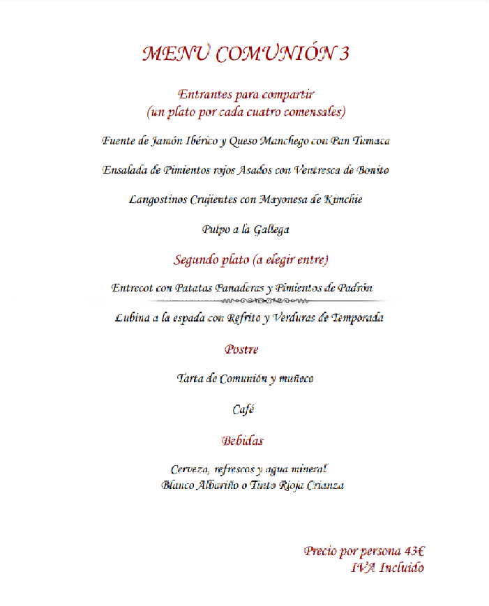 Menú 3 Menú 3