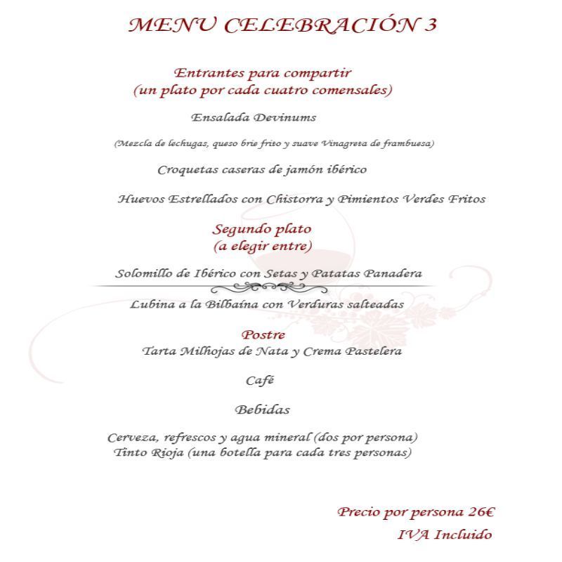 Menús celebraciones 2021: de Restaurante Taberna Vinare Menús celebraciones 2021: de Restaurante Taberna Vinare