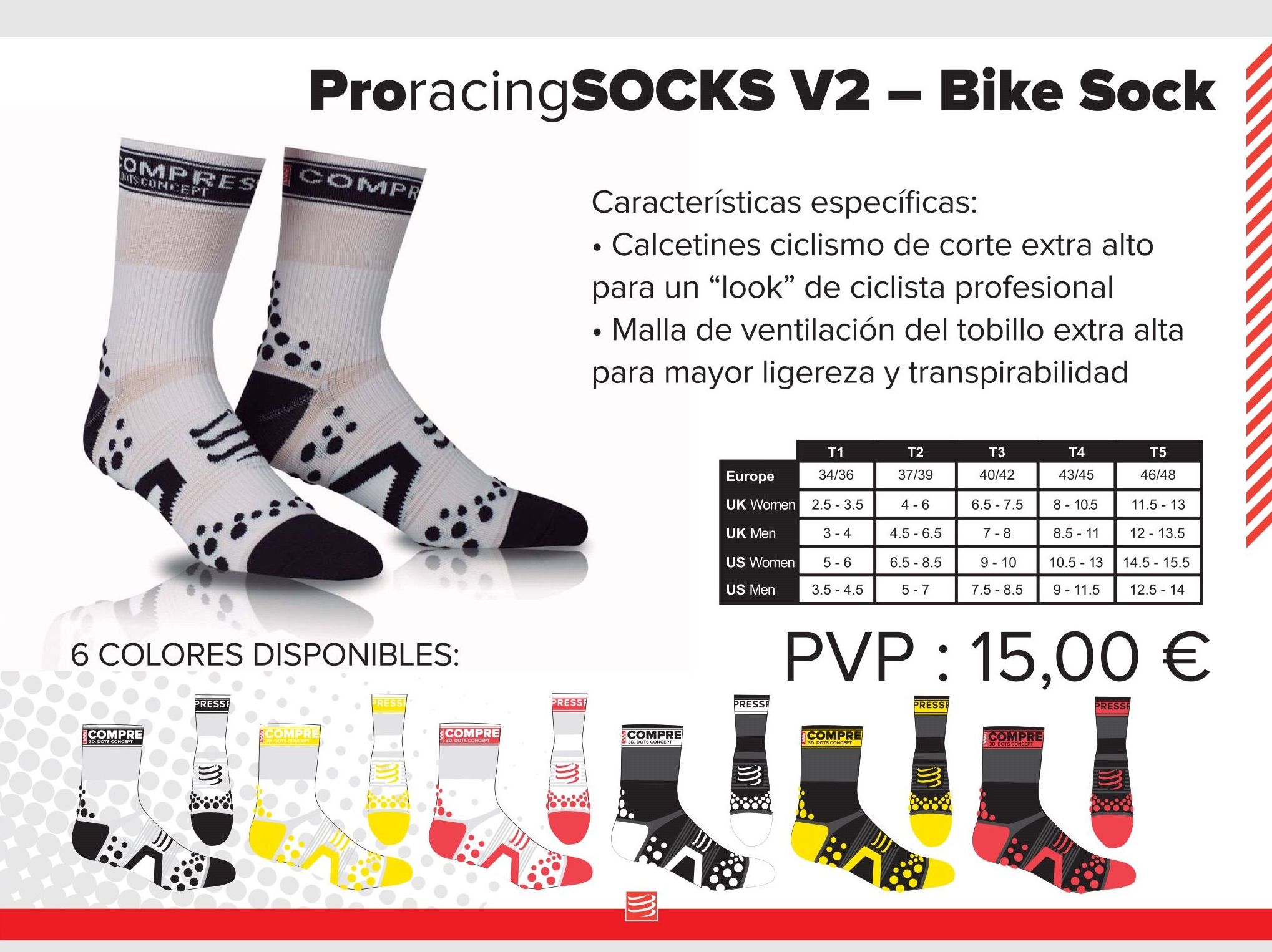 Calcetín tecnico pro racing socks v2 - bike sock: TIENDA ONLINE de Ortopedia La Fama
