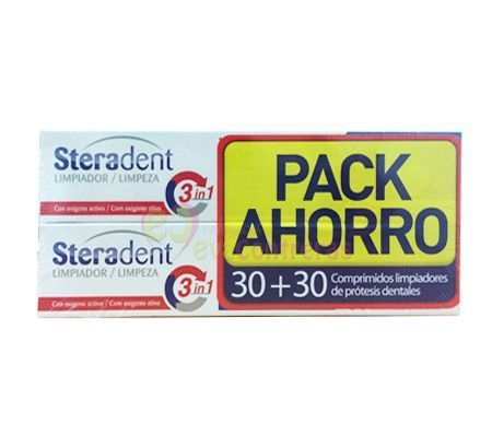 STERADENT TRIPLE ACCION PACK LIMPIEZA PROTE 30 COMPRIMIDOS 2 UNIDADES: Productos y Servicios de Farmacia-Ortopedia Can Parellada STERADENT TRIPLE ACCION PACK LIMPIEZA PROTE 30 COMPRIMIDOS 2 UNIDADES: Productos y Servicios de Farmacia-Ortopedia Can Parellada