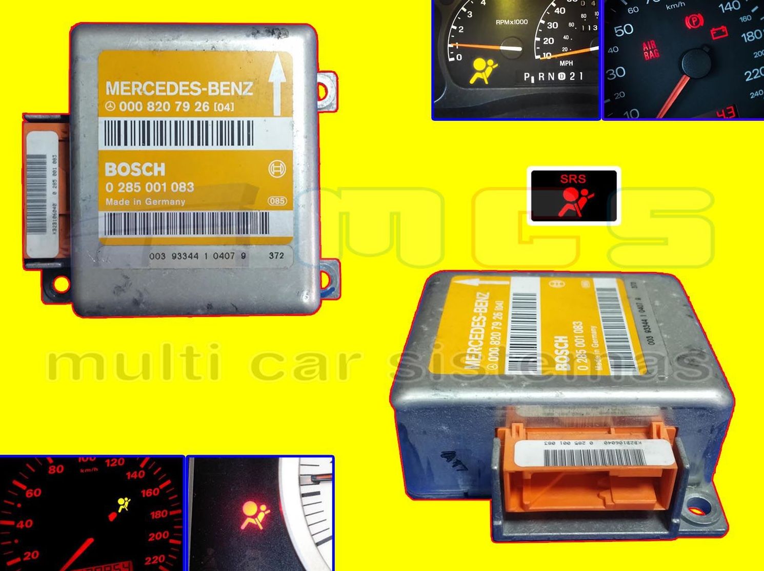 Reparación centralita AIRBAG fallo luz testigo cuadro instrumentos coche Reparación centralita AIRBAG fallo luz testigo cuadro instrumentos coche