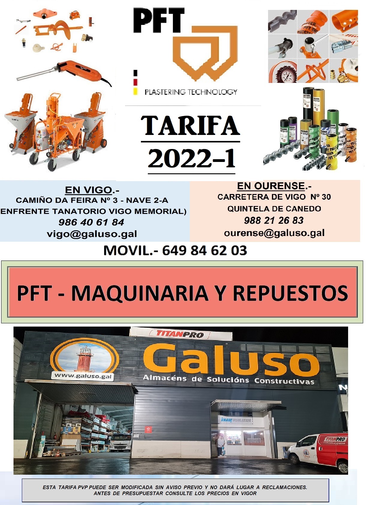 TARIFA PFT 2022-1