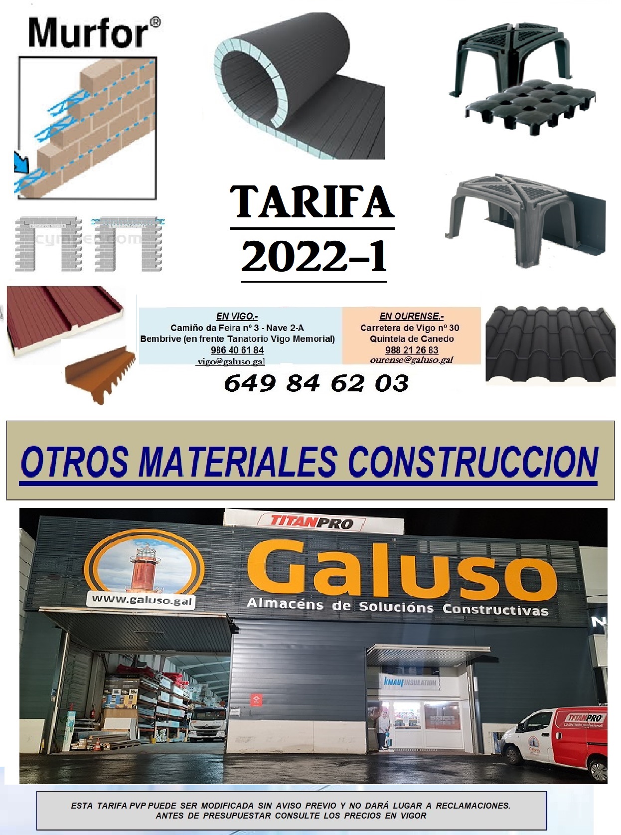TARIFA OTROS MATERIALES DE CONSTRUCCION 2022-1 }}