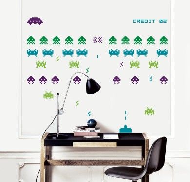 Wall sticker vinilo decorativo Invaders Attack en Barcelona Wall sticker vinilo decorativo Invaders Attack en Barcelona
