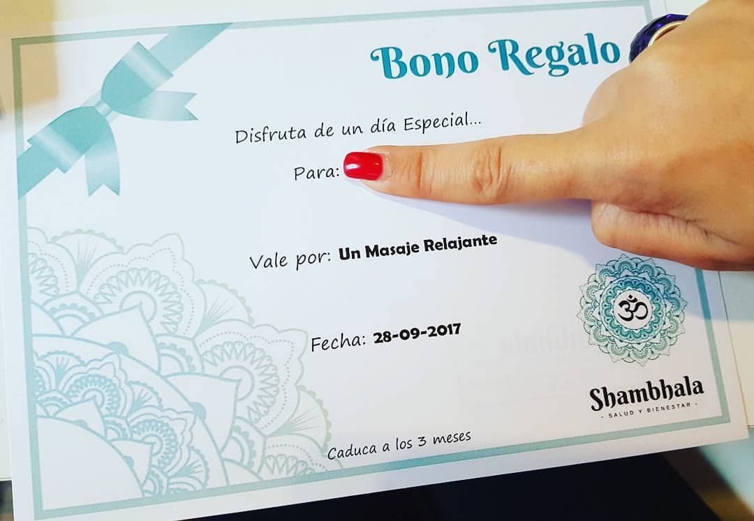 Bono Regalo: Servicios de Shambhala Alicante Bono Regalo: Servicios de Shambhala Alicante
