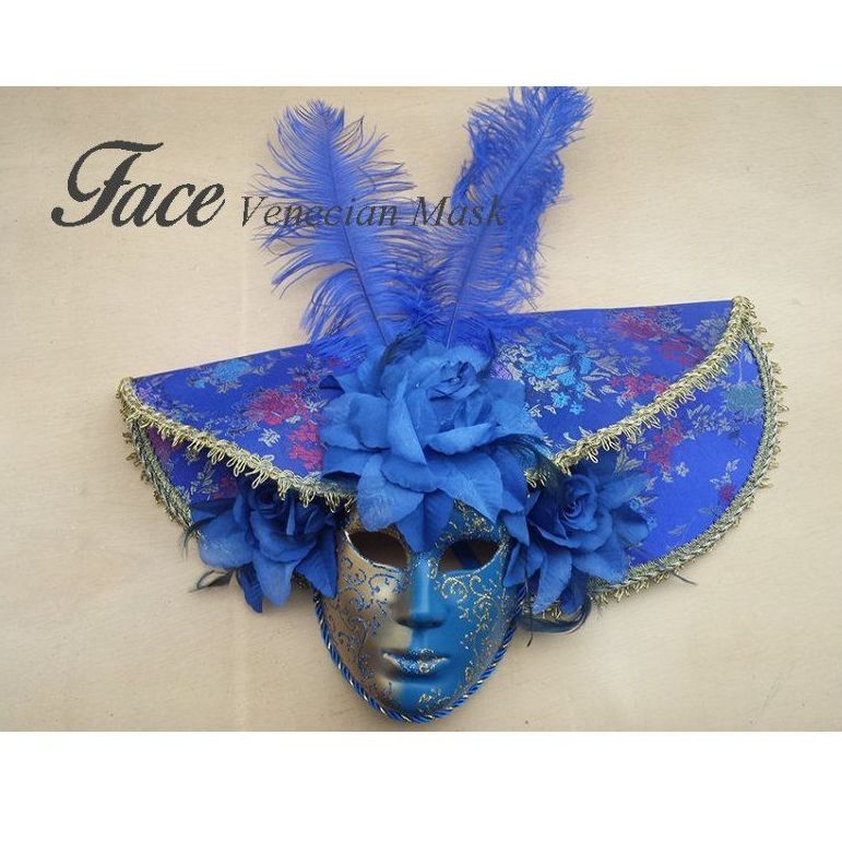 Máscara con brillantina y tela volto sombrero grande: Máscaras y antifaces de Face Venecian Mask Máscara con brillantina y tela volto sombrero grande: Máscaras y antifaces de Face Venecian Mask