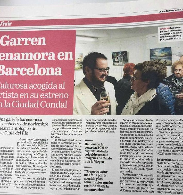 Periodico LA VOZ DE ALMERIA articulo sobre GARREN en BCM ART GALLERY