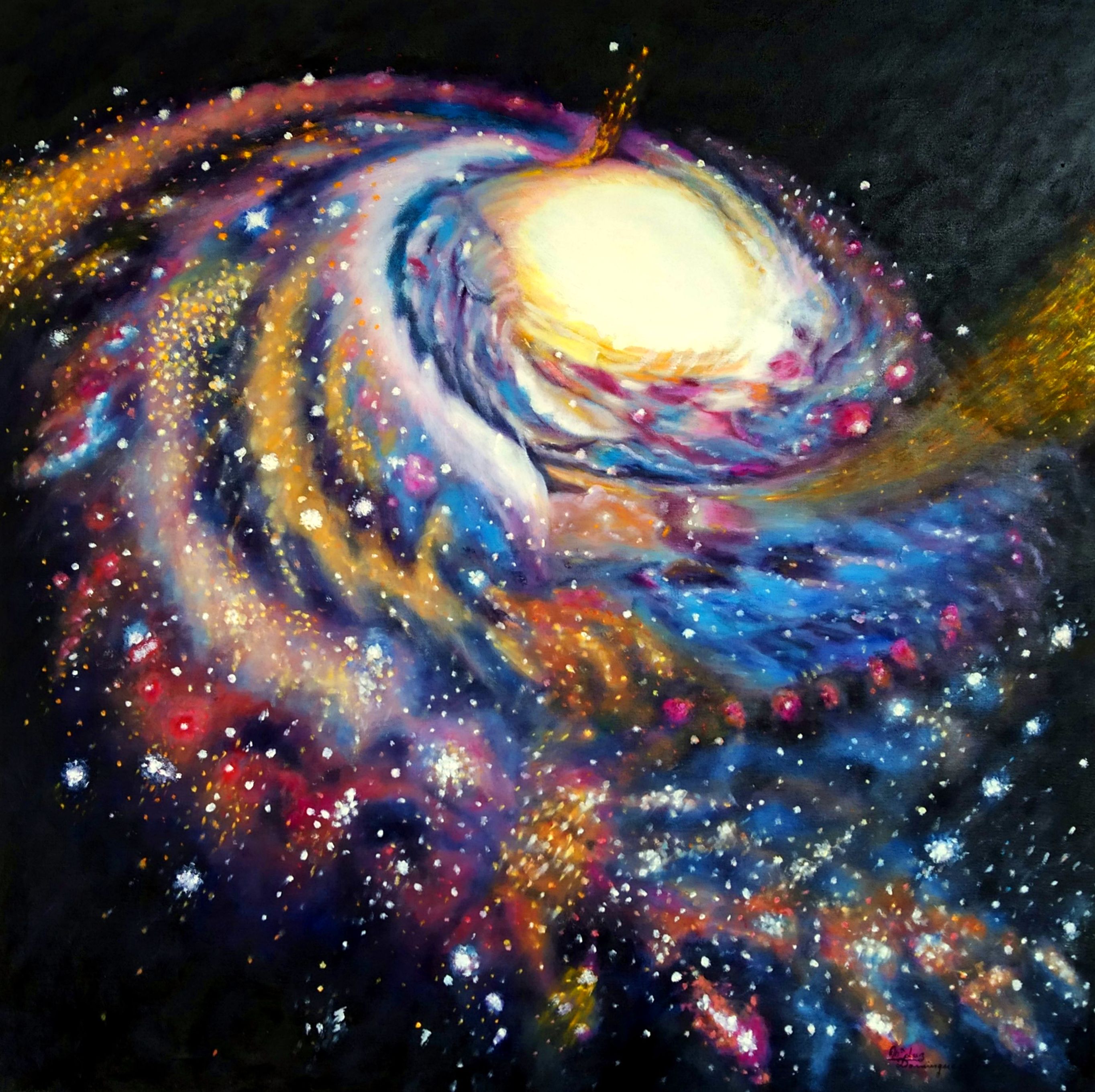 Galaxia caracol. 80x80cm. oleo/tela. 1700€.