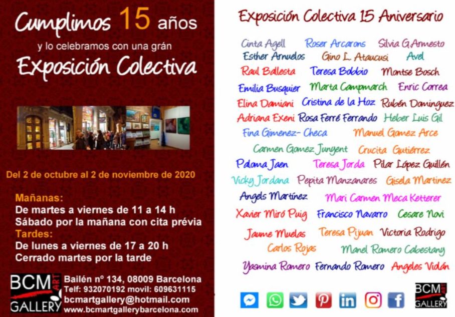 Exposición aniversario XV años de la galería.