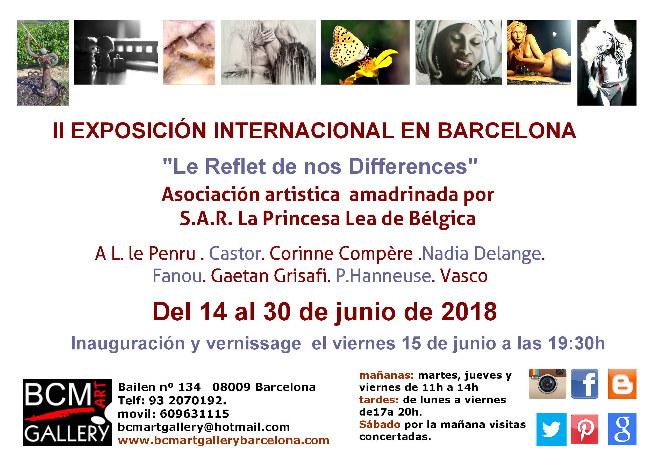 II Exposición Internacional "Le Reflet de nos Differences": Exposiciones y artistas de BCM Art Gallery }}