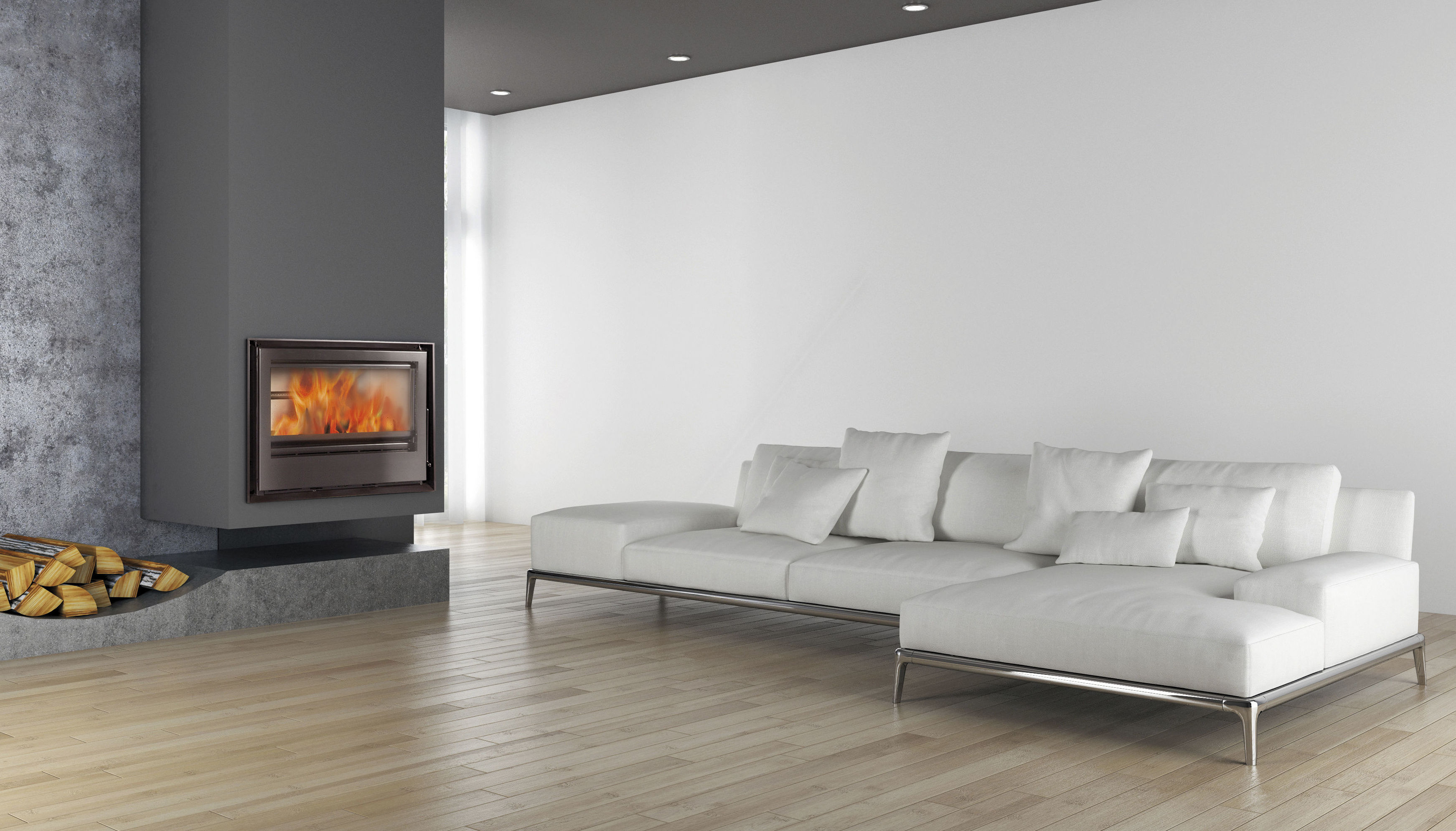Chimenea de leña insertable acero Ferlux mod. F-700 Chimenea de leña insertable acero Ferlux mod. F-700