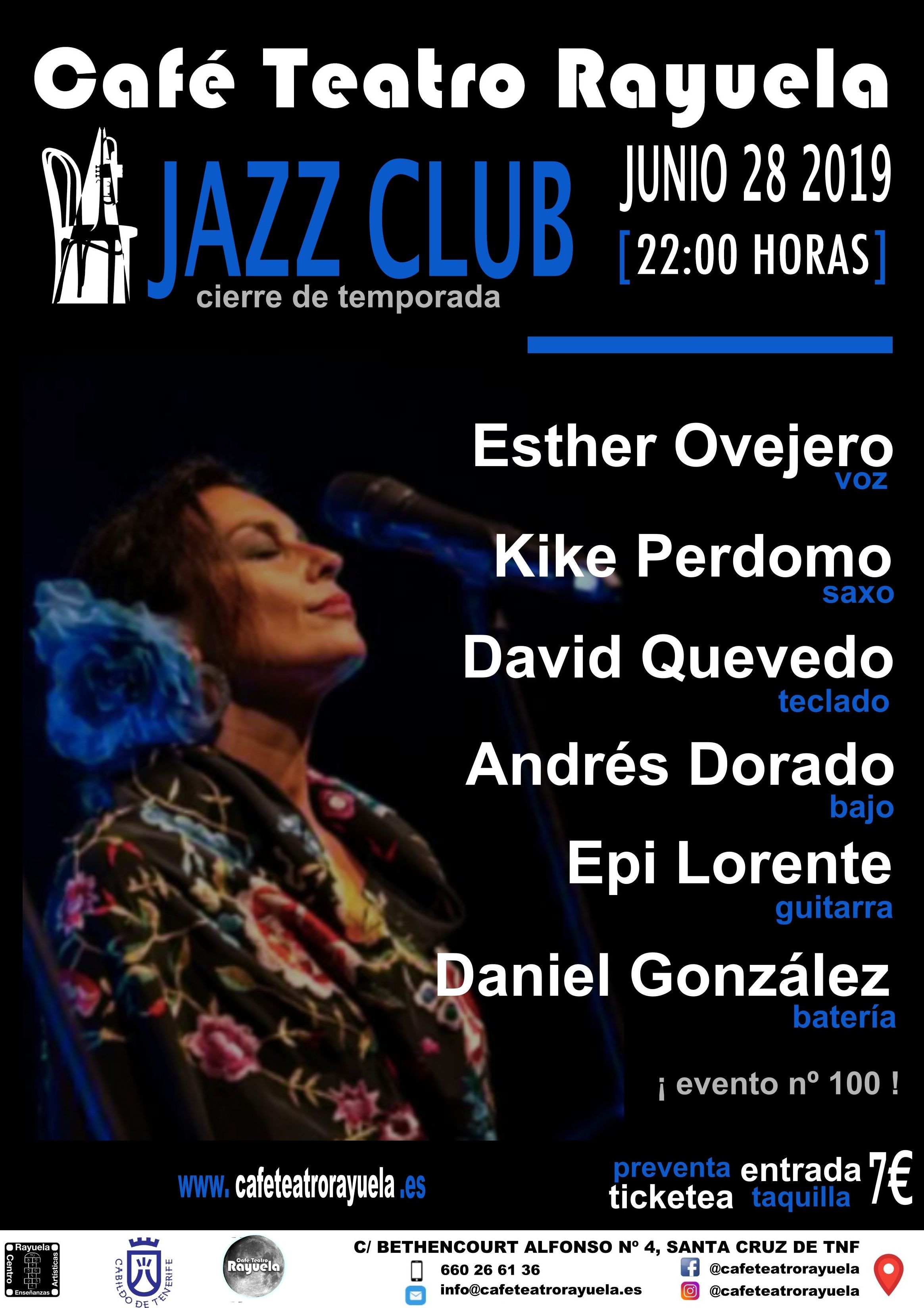 Esther Ovejero cierra la temporada de jazz del Café Teatro Rayuela: Programación de Café Teatro Rayuela Esther Ovejero cierra la temporada de jazz del Café Teatro Rayuela: Programación de Café Teatro Rayuela