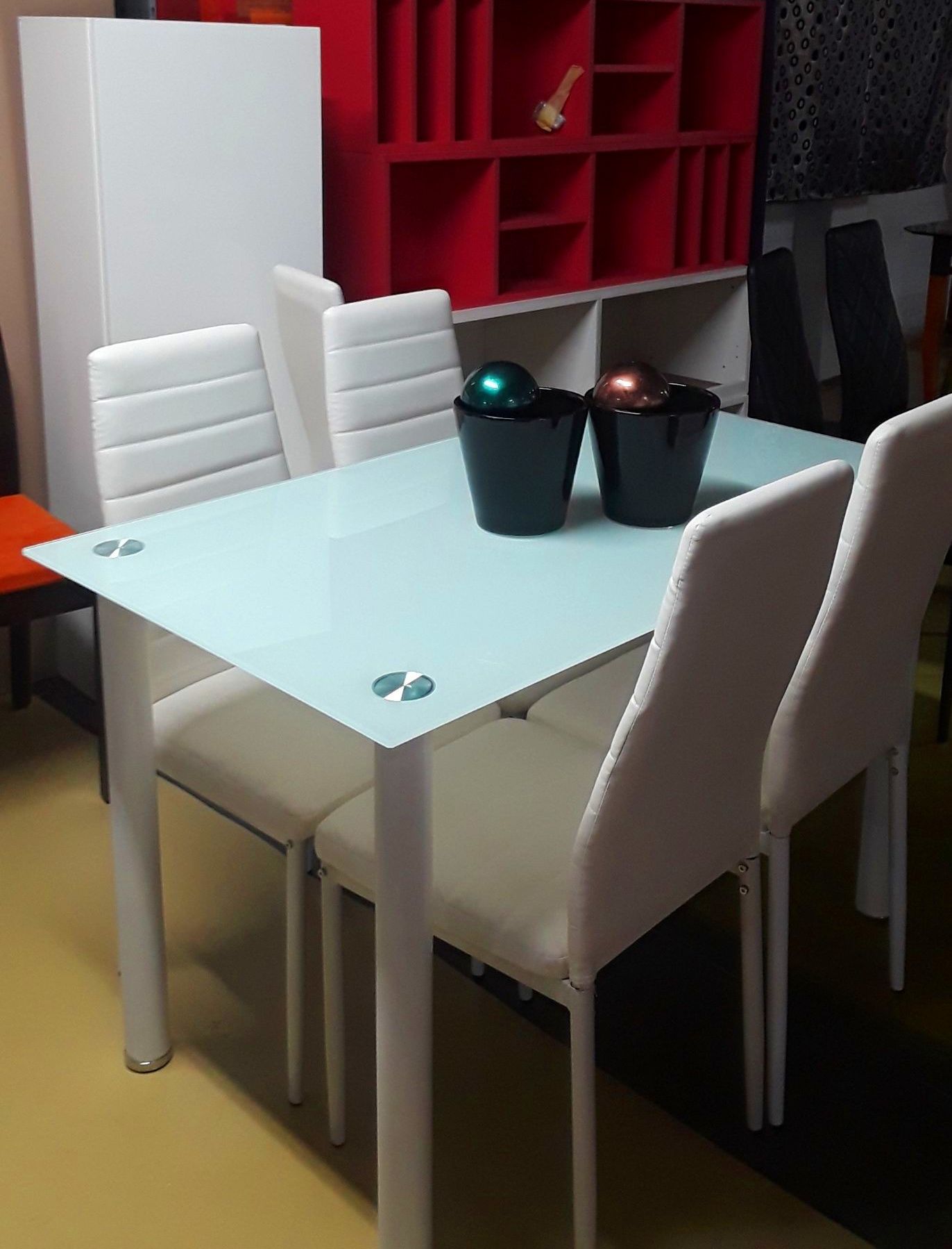 MESAS DE COMEDOR DE CRISTAL BLANCO 4 Pers. oferta MESAS DE COMEDOR DE CRISTAL BLANCO 4 Pers. oferta
