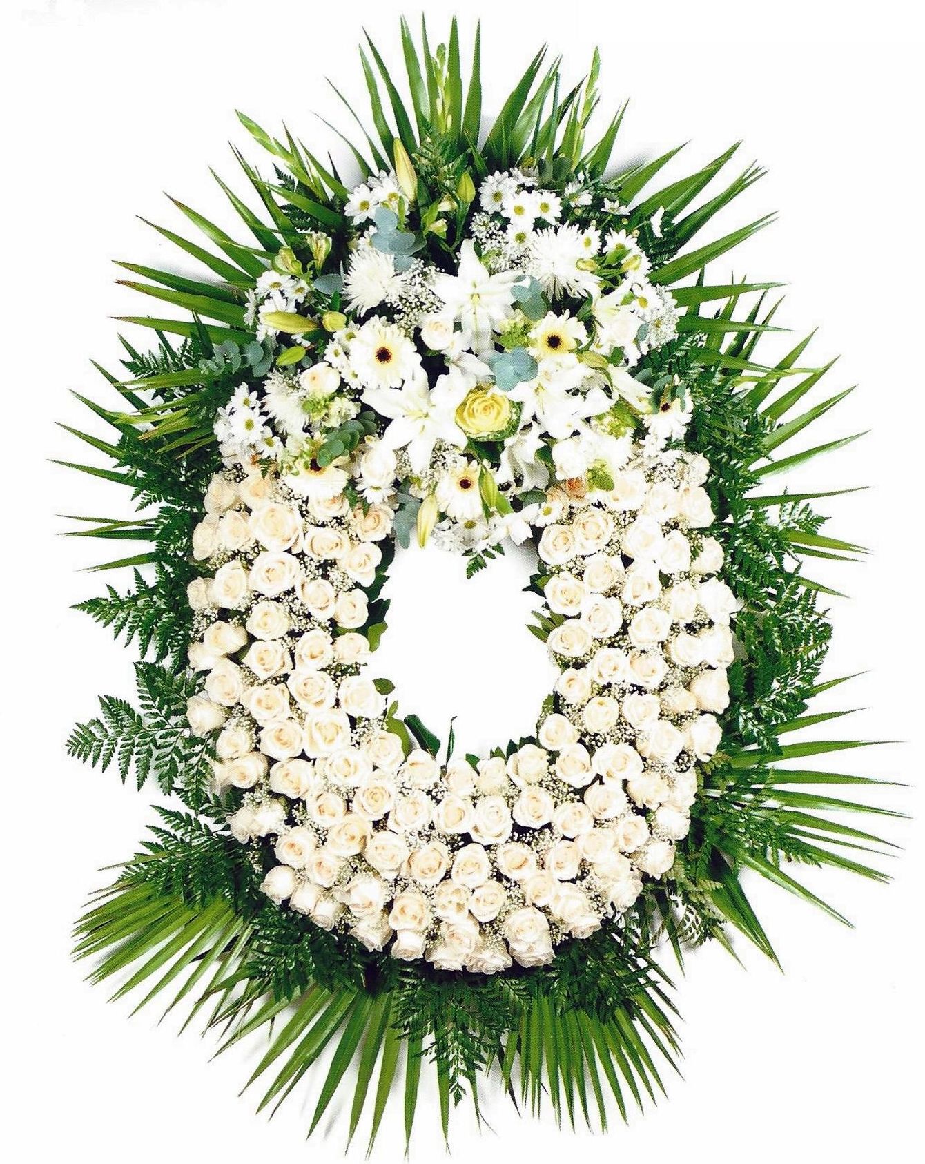 Corona Rosas Blancas: Servicios de Floristería Contreras Corona Rosas Blancas: Servicios de Floristería Contreras