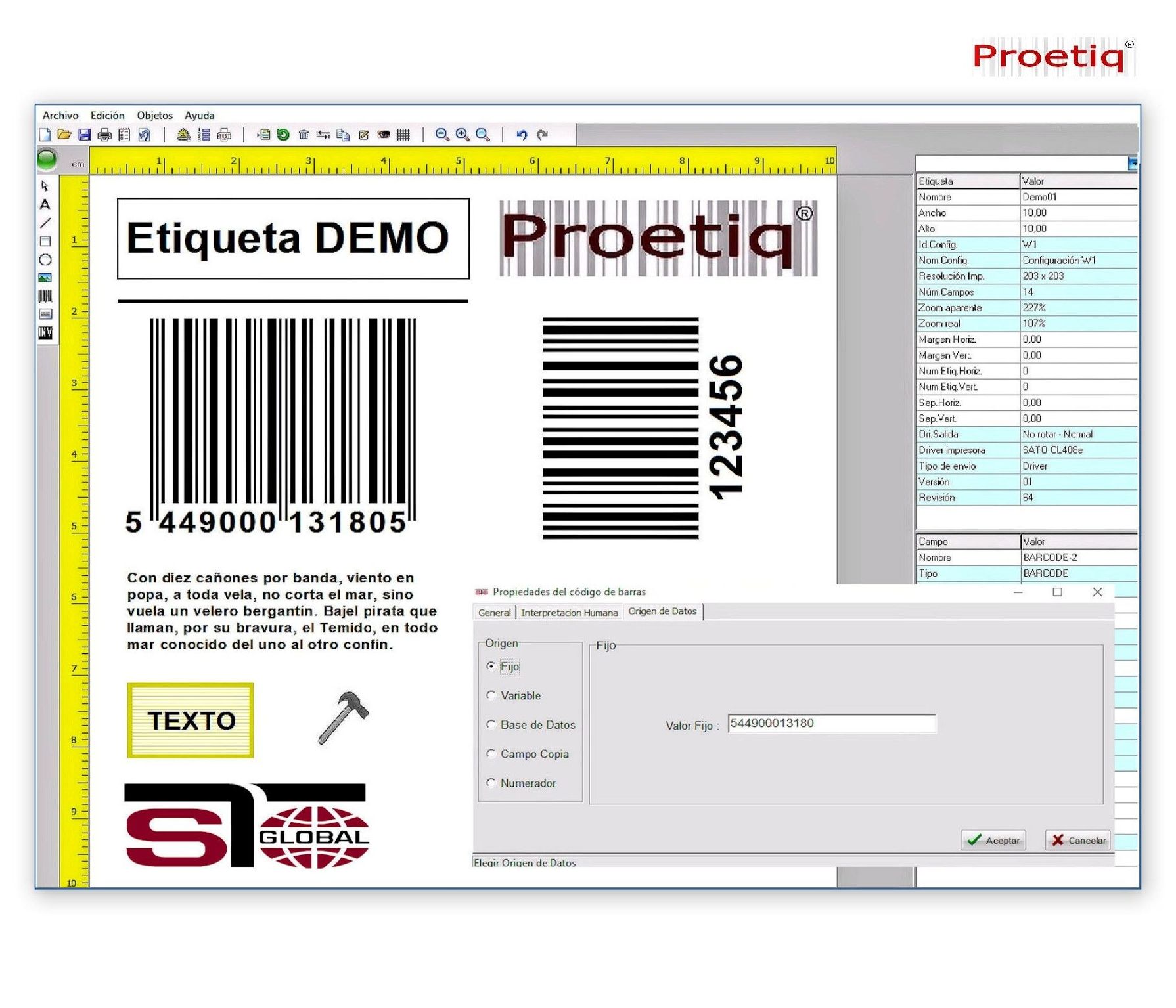 Software Etiquetado: ProEtiq ®: Productos y Servicios de STGlobal - Identificación y Etiquetado Software Etiquetado: ProEtiq ®: Productos y Servicios de STGlobal - Identificación y Etiquetado