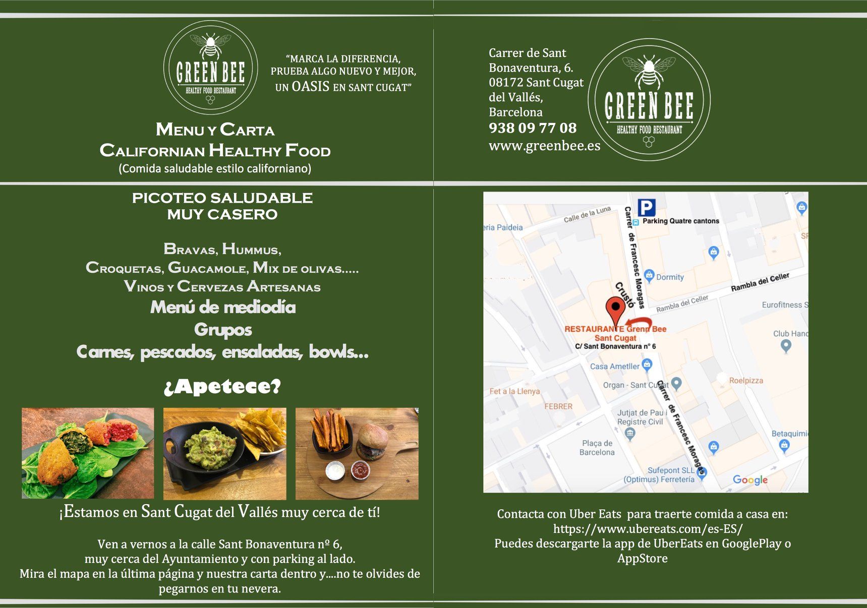 Menú diario y Menú de grupos: Carta y Menús de Green Bee Sant Cugat Menú diario y Menú de grupos: Carta y Menús de Green Bee Sant Cugat