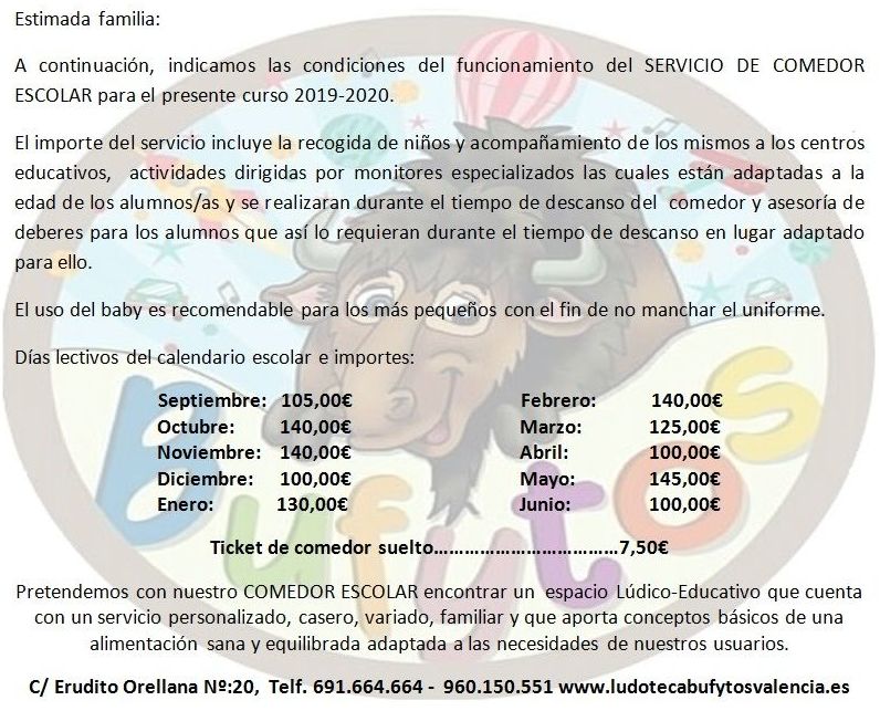 Comedor Escolar: Servicios y Actividades de Bufytos Comedor Escolar: Servicios y Actividades de Bufytos