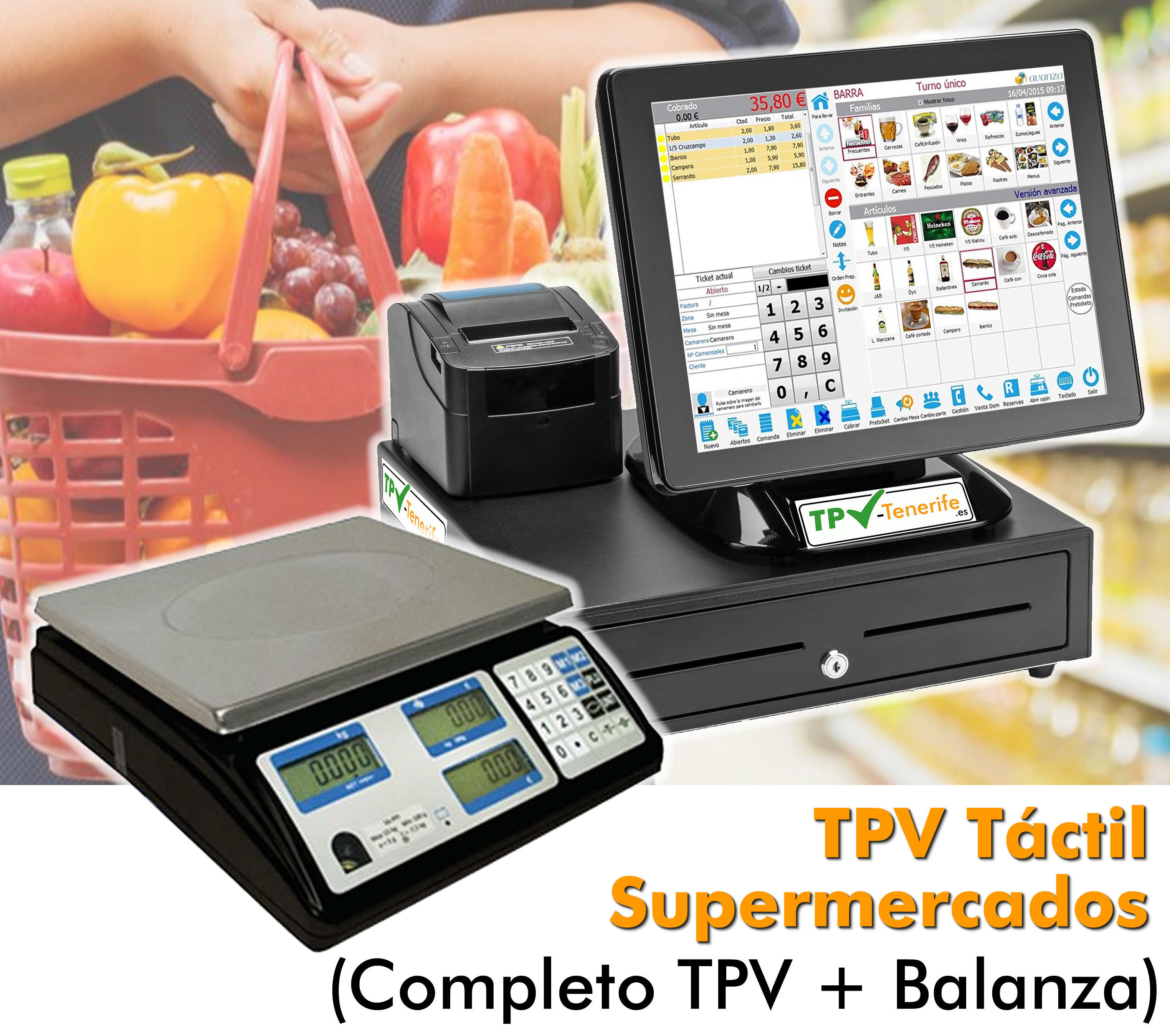 TPV Táctil 15" Supermercado + Balanza TPV Táctil 15" Supermercado + Balanza
