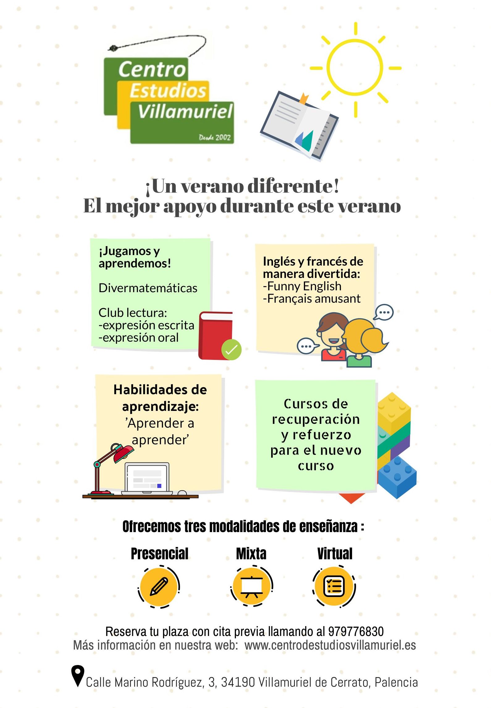 Cursos de verano: Oferta educativa de Centro de Estudios Villamuriel Cursos de verano: Oferta educativa de Centro de Estudios Villamuriel
