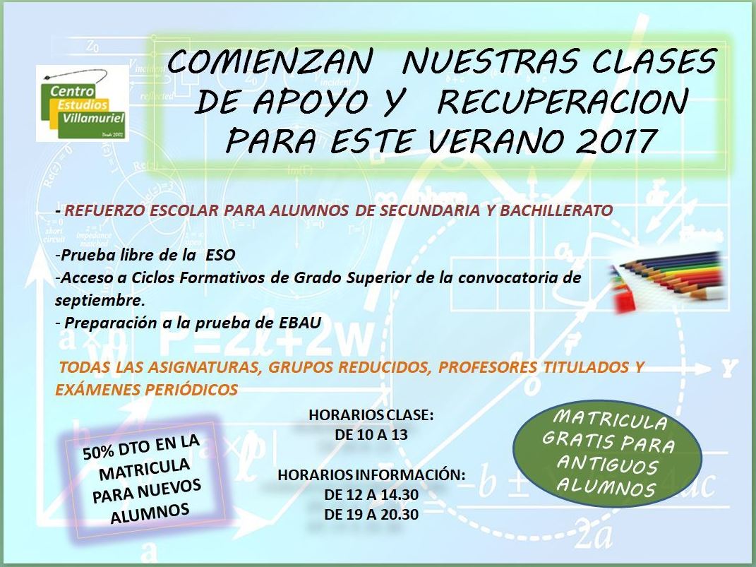 Cursos de verano: Servicios de Centro de Estudios Villamuriel Cursos de verano: Servicios de Centro de Estudios Villamuriel