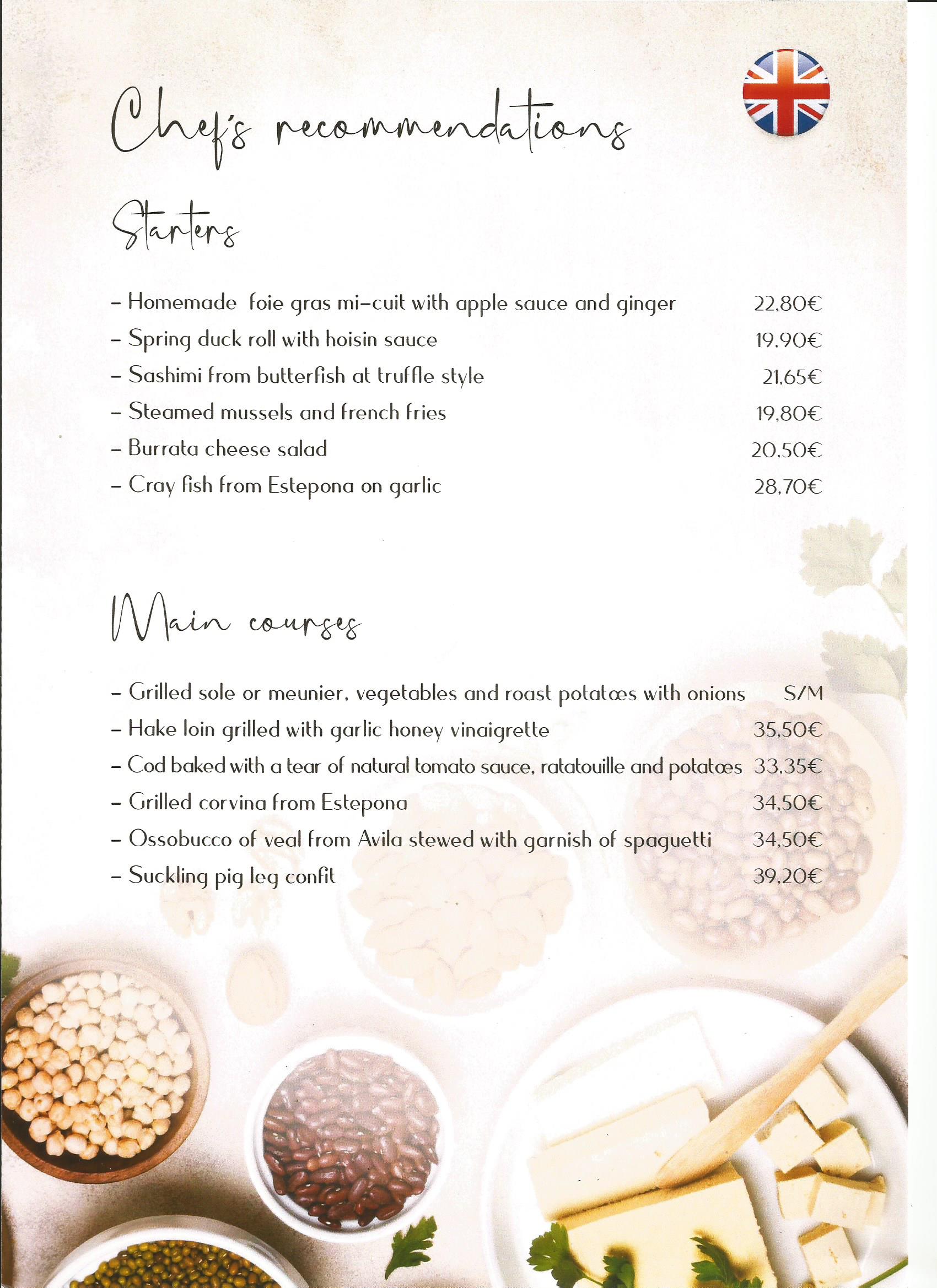 muestra carta 2022 / our menu 2022: Especialidades y Servicios de El Cortijo de Ramiro muestra carta 2022 / our menu 2022: Especialidades y Servicios de El Cortijo de Ramiro