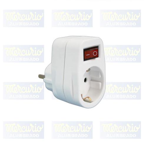 Adaptador de una toma con interruptor y toma de tierra: Productos de Mercurio Alumbrado Adaptador de una toma con interruptor y toma de tierra: Productos de Mercurio Alumbrado
