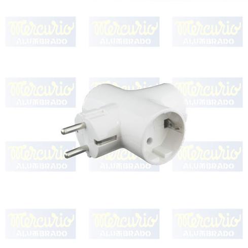 Adaptador de 3 tomas con toma de tierra.: Productos de Mercurio Alumbrado Adaptador de 3 tomas con toma de tierra.: Productos de Mercurio Alumbrado