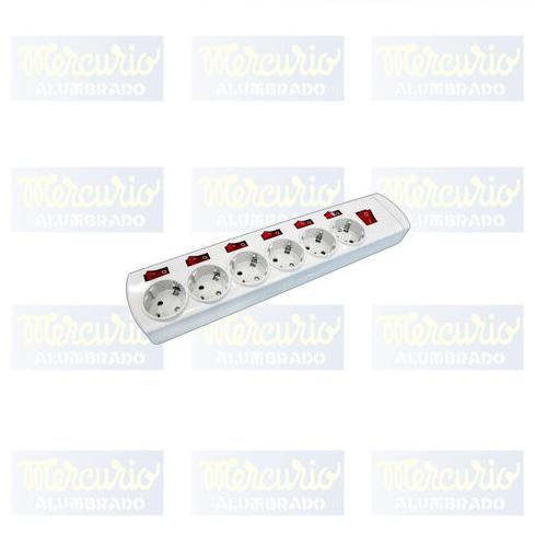 Base de 6 tomas con interruptores independientes.: Productos de Mercurio Alumbrado Base de 6 tomas con interruptores independientes.: Productos de Mercurio Alumbrado