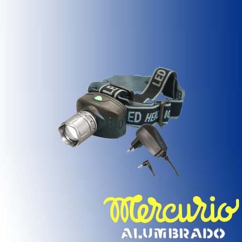Linterna LED 3W frontal recargable, : Productos de Mercurio Alumbrado Linterna LED 3W frontal recargable, : Productos de Mercurio Alumbrado