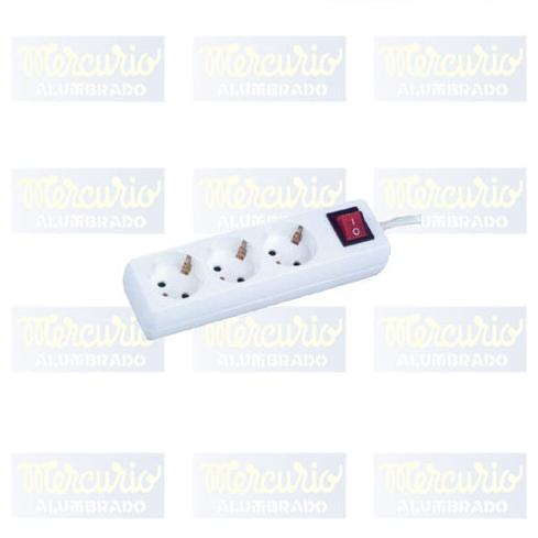 Base múltiple 3 tomas con interruptor.: Productos de Mercurio Alumbrado Base múltiple 3 tomas con interruptor.: Productos de Mercurio Alumbrado