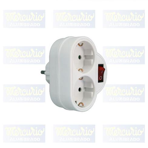 Adaptador de dos tomas con interruptor Asturias Adaptador de dos tomas con interruptor Asturias