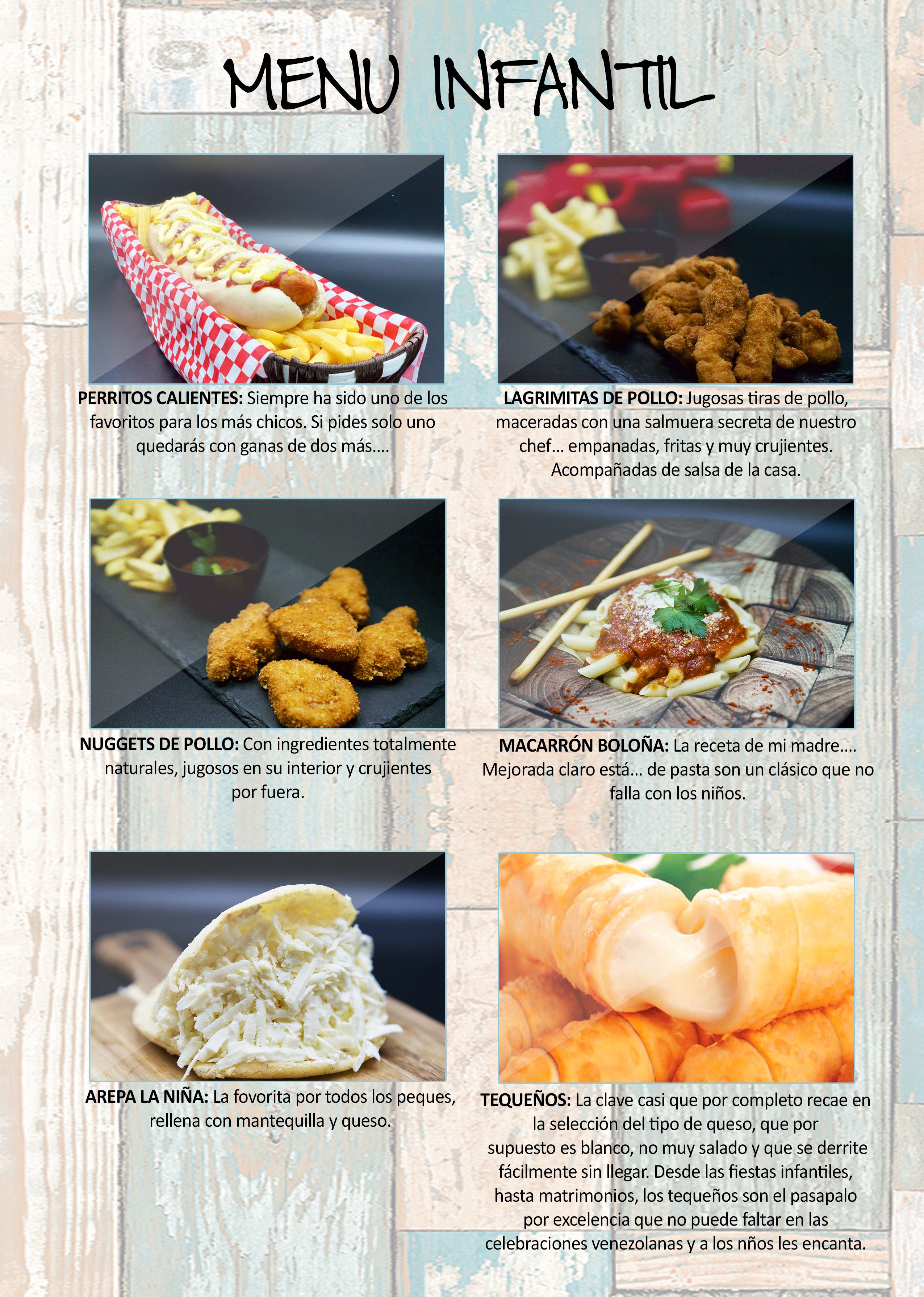 Menú infantil: Carta de Restaurante Pal-buche Menú infantil: Carta de Restaurante Pal-buche