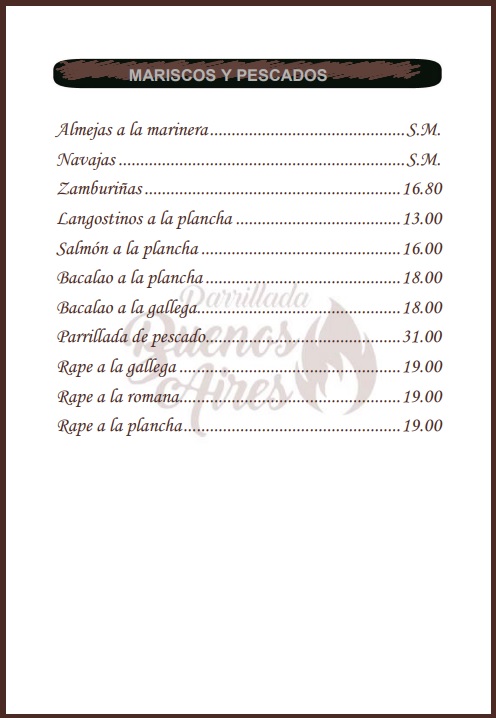 Mariscos y pescados - Parrillada Buenos Aires A Coruña Mariscos y pescados - Parrillada Buenos Aires A Coruña