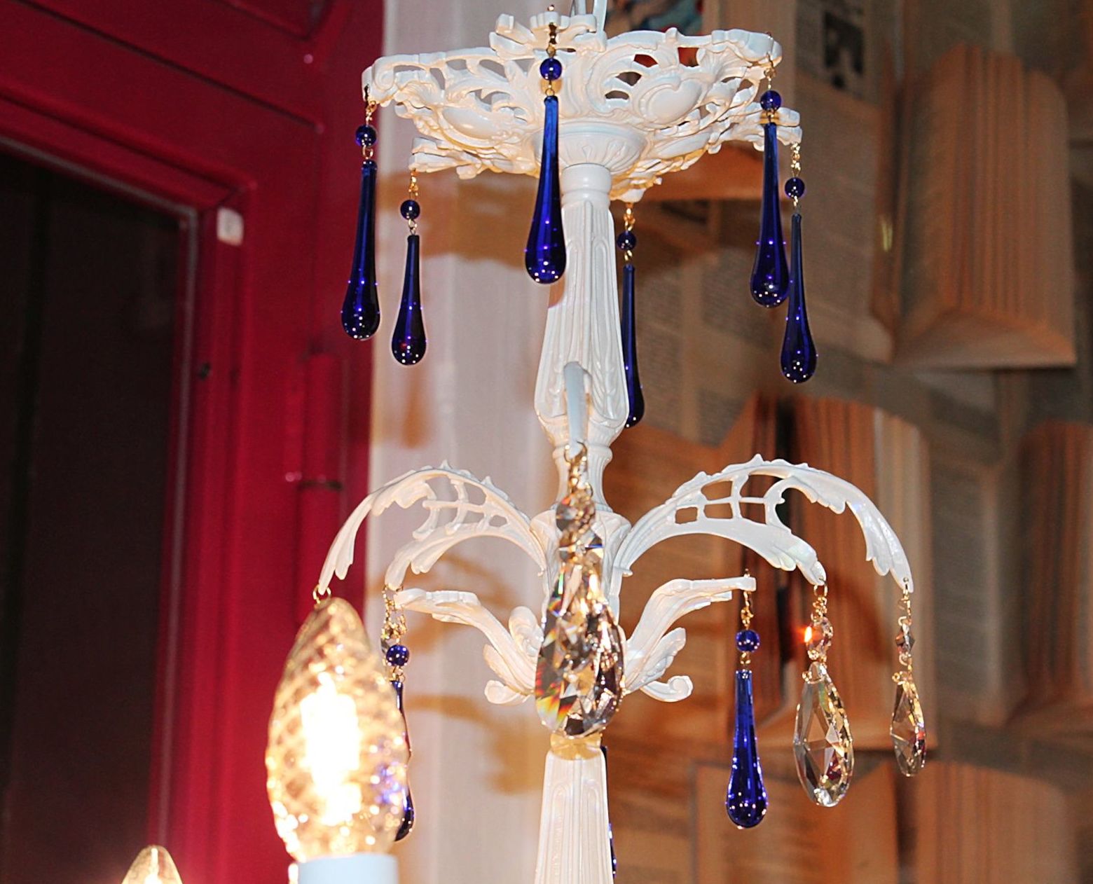 Lampara araña con cristal azul: Artículos de Ruzafa Vintage Lampara araña con cristal azul: Artículos de Ruzafa Vintage