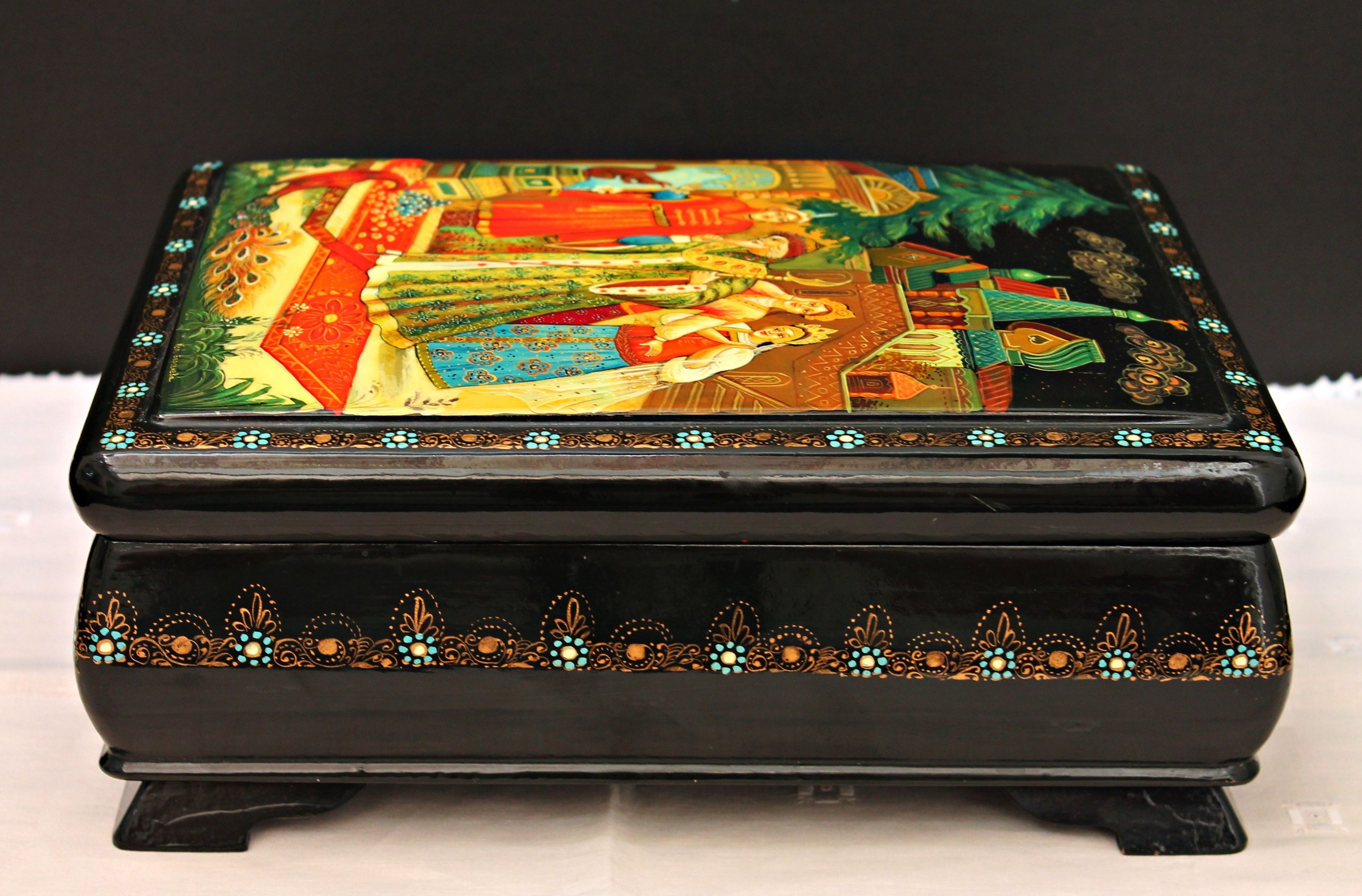 Caja rusa pintada a mano principios SXX: Artículos de Ruzafa Vintage Caja rusa pintada a mano principios SXX: Artículos de Ruzafa Vintage